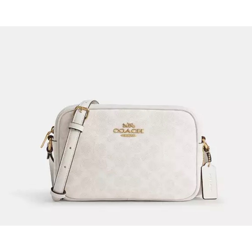 Coach Jamie Camera Bag Signature Canvas Chalk White Crossbody CZ186 NEW